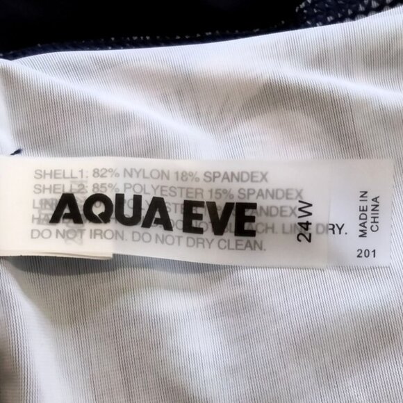 Aqua Eve Plus Size 24W Two-Piece Swimsuit High-Waisted Long Boy Shorts Pockets - Picture 7 of 11